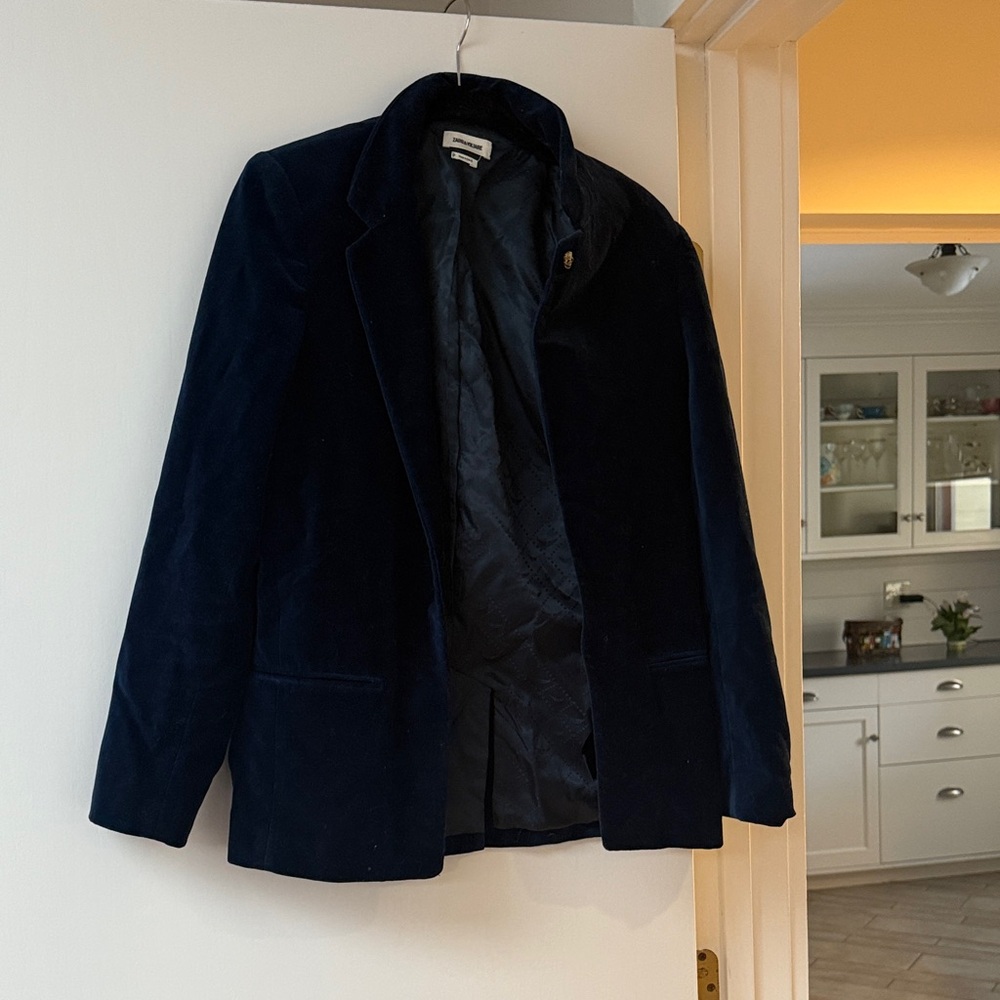Zadig & Voltaire Women's Navy Velvet Jacket